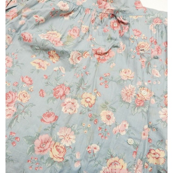 Gunne Sax Blue Prairie Floral Dress Cotton Lace Womens Medium Buttondown 1970's - Picture 12 of 14